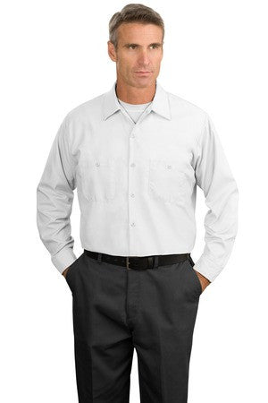 Red Kap - Long Sleeve Industrial Work Shirt.  SP14 White
