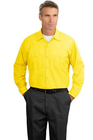 Red Kap - Long Sleeve Industrial Work Shirt.  SP14 Yellow