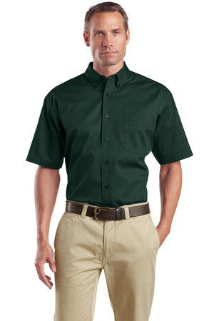 CornerStone - Short Sleeve SuperPro Twill Shirt. SP18 Dark green