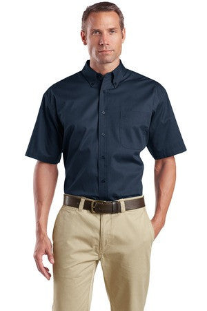 CornerStone - Short Sleeve SuperPro Twill Shirt. SP18 Navy