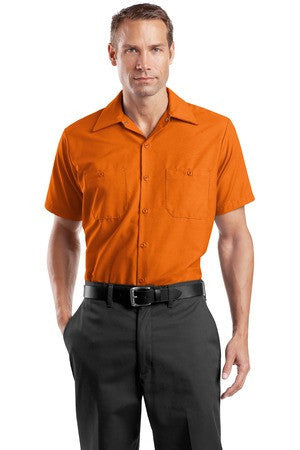 Red Kap Long Size, Short Sleeve Industrial Work Shirt. SP24LONG Orange