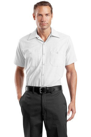 Red Kap Long Size, Short Sleeve Industrial Work Shirt. SP24LONG White