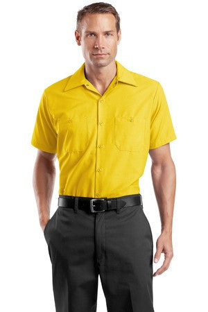 Red Kap Long Size, Short Sleeve Industrial Work Shirt. SP24LONG Yellow