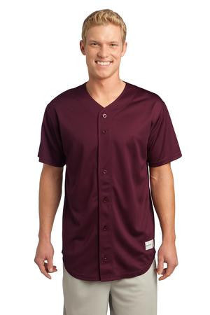 Sport-Tek PosiCharge Tough Mesh Full-Button Jersey. ST220 Maroon
