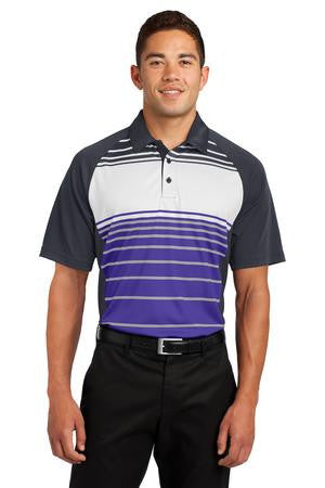 Sport-Tek Dry Zone Sublimated Stripe Polo. ST600 Purple