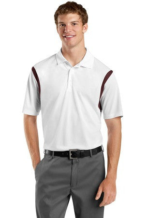 Sport-Tek Back Blocked Micropique Sport-Wick Polo. ST656 White/maroon