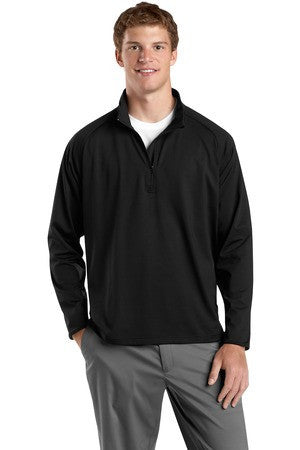Sport-Tek Sport-Wick Stretch 1/2-Zip Pullover. ST850 Black