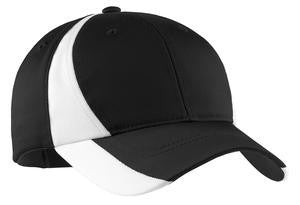 Sport-Tek Dry Zone Nylon Colorblock Cap. STC11 Black/white