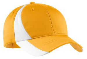 Sport-Tek Dry Zone Nylon Colorblock Cap. STC11 Gold/white