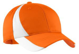 Sport-Tek Dry Zone Nylon Colorblock Cap. STC11 Orange/white