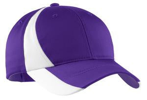 Sport-Tek Dry Zone Nylon Colorblock Cap. STC11 Purple/white