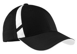 Sport-Tek Dry Zone Mesh Inset Cap. STC12 Black/white