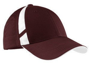 Sport-Tek Dry Zone Mesh Inset Cap. STC12 Maroon/white