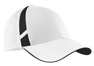 Sport-Tek Dry Zone Mesh Inset Cap. STC12 White/black
