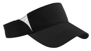 Sport-Tek Dry Zone Colorblock Visor.  STC13 Black/white