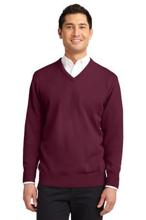 Port Authority Value V-Neck Sweater. SW300 Burgundy