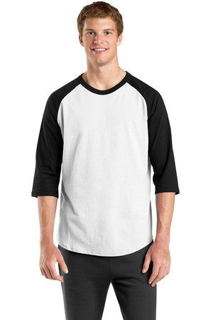 Sport-Tek Colorblock Raglan Jersey.  T200 White/black