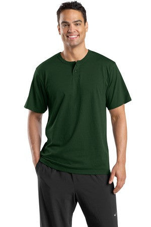 Sport-Tek Short Sleeve Henley.  T210 Forest