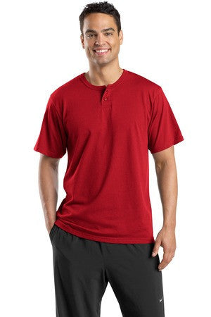 Sport-Tek Short Sleeve Henley.  T210 Red