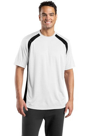 Sport-Tek Dry Zone Colorblock Crew. T478 White/black