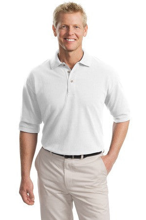 Port Authority Tall Pique Knit Polo.  TLK420 White
