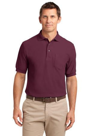 Port Authority Tall Silk Touch Polo with Pocket. TLK500P Burgundy