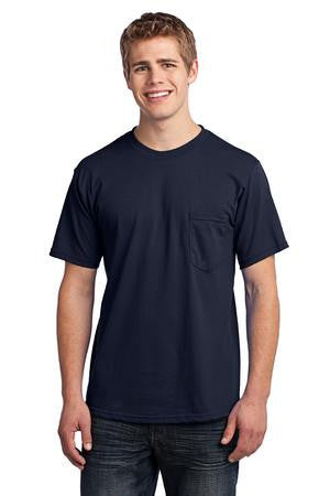 Port & Company - All-American Tee with Pocket. USA100P Navy