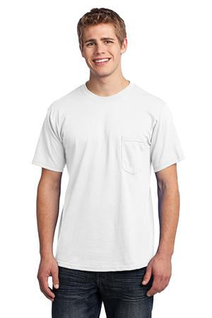 Port & Company - All-American Tee with Pocket. USA100P White