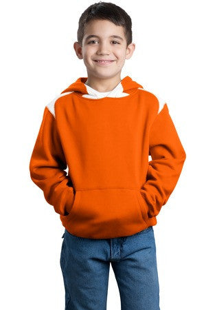 Sport-Tek Youth Pullover Hooded Sweatshirt with Contrast Color. Y264 Orange