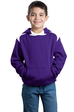 Sport-Tek Youth Pullover Hooded Sweatshirt with Contrast Color. Y264 Purple
