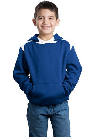 Sport-Tek Youth Pullover Hooded Sweatshirt with Contrast Color. Y264 Royal