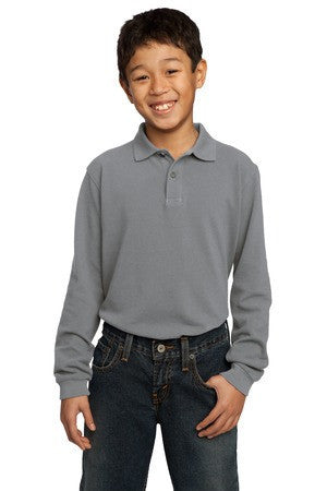 Port Authority Youth Long Sleeve Pique Knit Polo.  Y320 Oxford