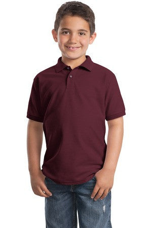 Port Authority Youth Silk Touch Polo.  Y500 Burgundy