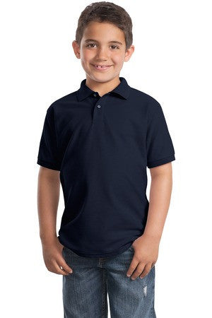 Port Authority Youth Silk Touch Polo.  Y500 Navy