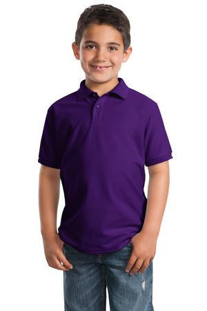 Port Authority Youth Silk Touch Polo.  Y500 Purple