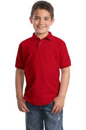 Port Authority Youth Silk Touch Polo.  Y500 Red
