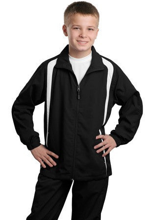 Sport-Tek Youth Colorblock Raglan Jacket. YST60 Black/white