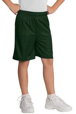  DISCONTINUED  Sport-Tek Youth Mesh Short.  YT510 Forest