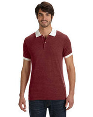 Alternative Men's Feeder Stripe Polo AA1901  ECO TR BURGUNDY 