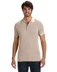 Alternative Men's Feeder Stripe Polo AA1901  ECO SAND/ECO STN 