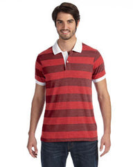 Alternative Men's Ugly Stripe ShortAA1905 Sleeve Polo 