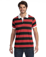 Alternative Men's Ugly Stripe ShortAA1905 Sleeve Polo 