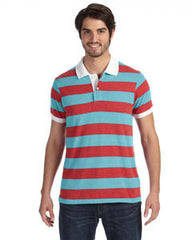 Alternative Men's Ugly Stripe ShortAA1905 Sleeve Polo 