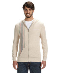 Alternative Men's Eco LongAA1970P Sleeve Printed Zip Hoodie 