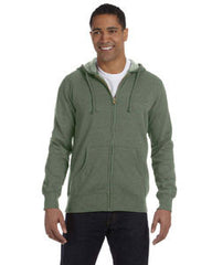 econscious Men's 7 oz. Organic/Recycled Heathered FullEC5680 Zip Hood 